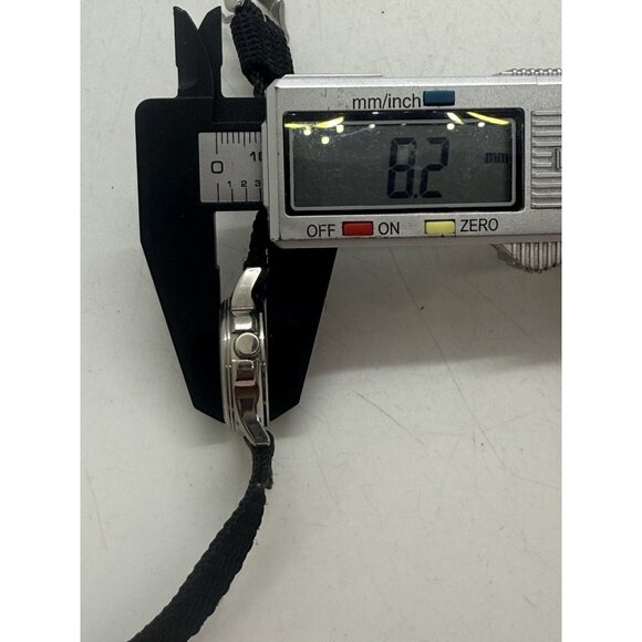 Dakota Round Stainless Steel Watch Canvas Black Band Mineral Glass Crystal 3 ATM - Picture 7 of 7